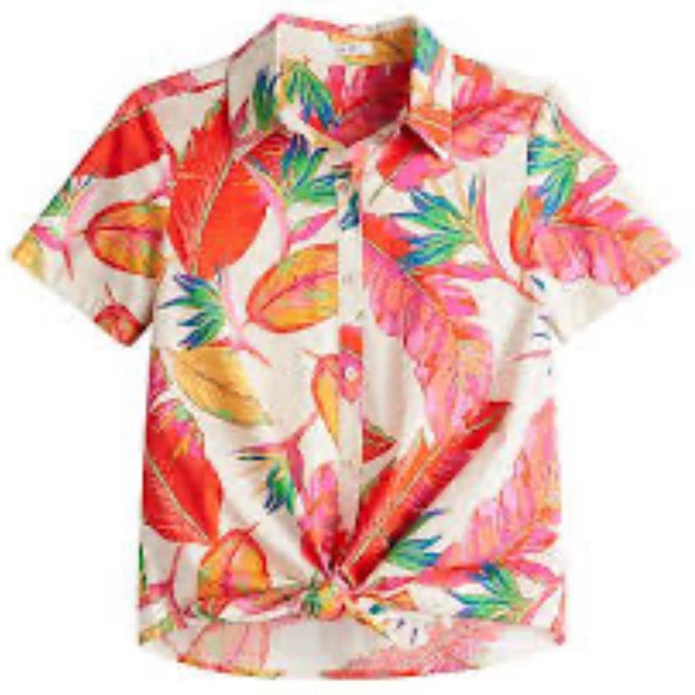 Nine West Tie-Front Button Down Shirt size S - Picture 3 of 7